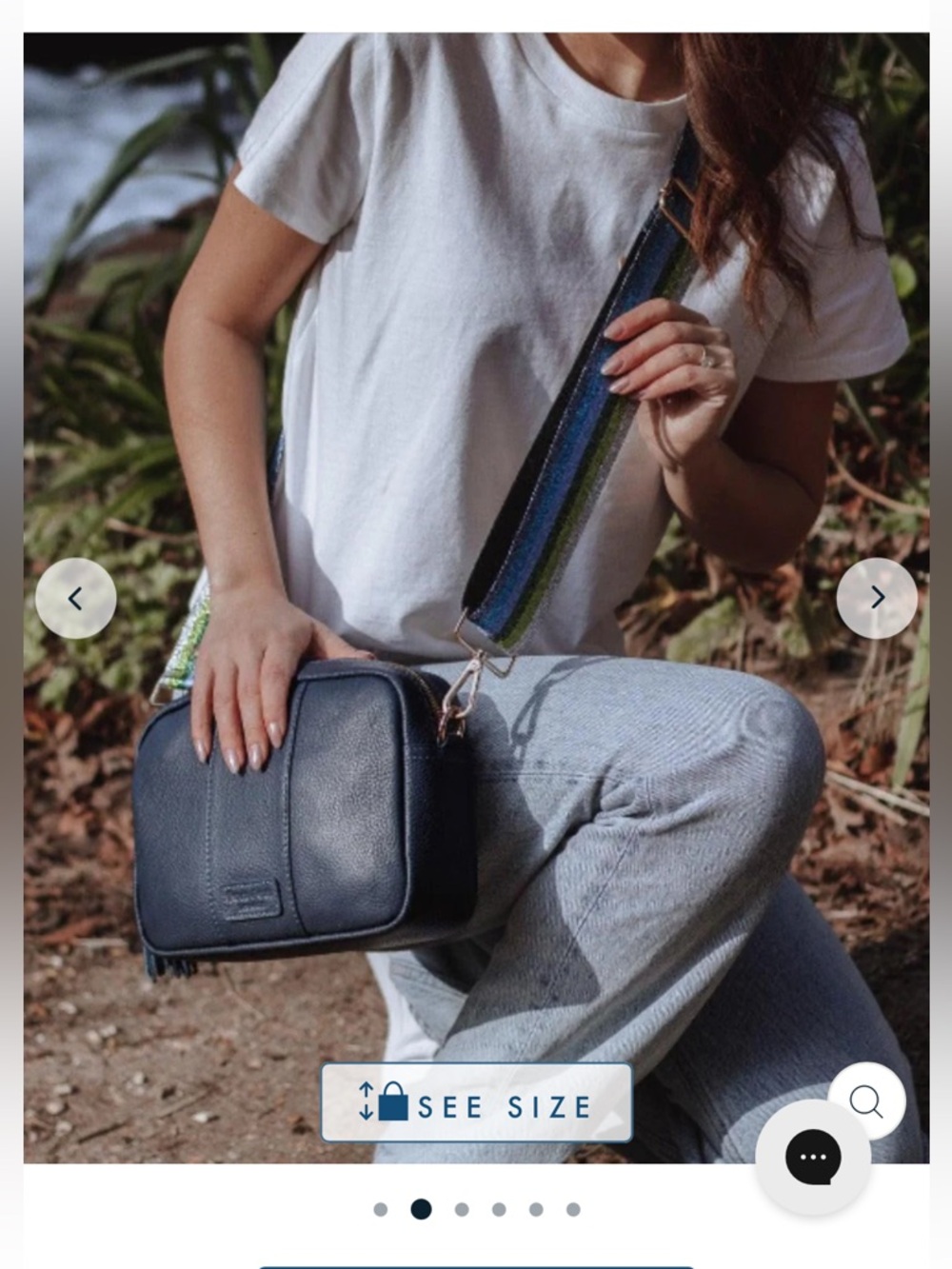 Pom Pom London Navy Leather Crossbody Bag with 3 Adjustable Straps